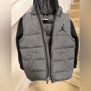 Jordan Kids Gray and Black Puffer Vest